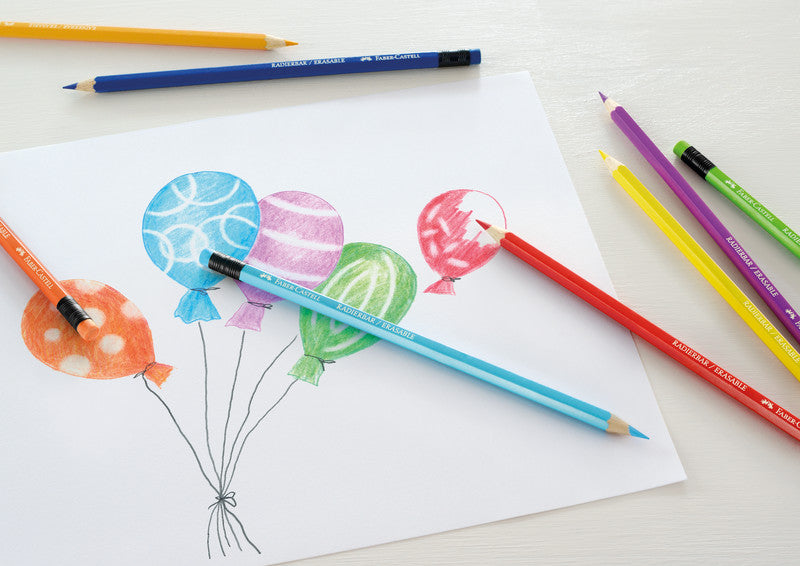 Faber-Castell Buntstifte – 12 Farben, im Kartonetui, mit Radierer, Ø 3 mm, sechskantig, FSC