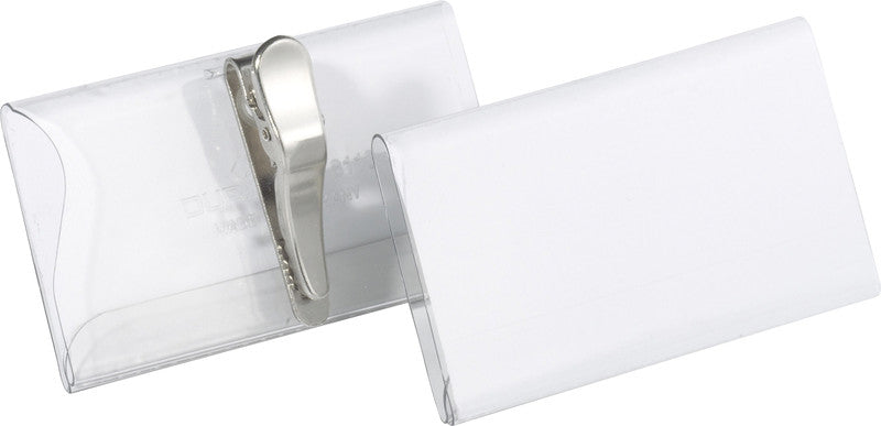 Durable Namensschild – 90 × 54 mm, transparent, 25er-Pack