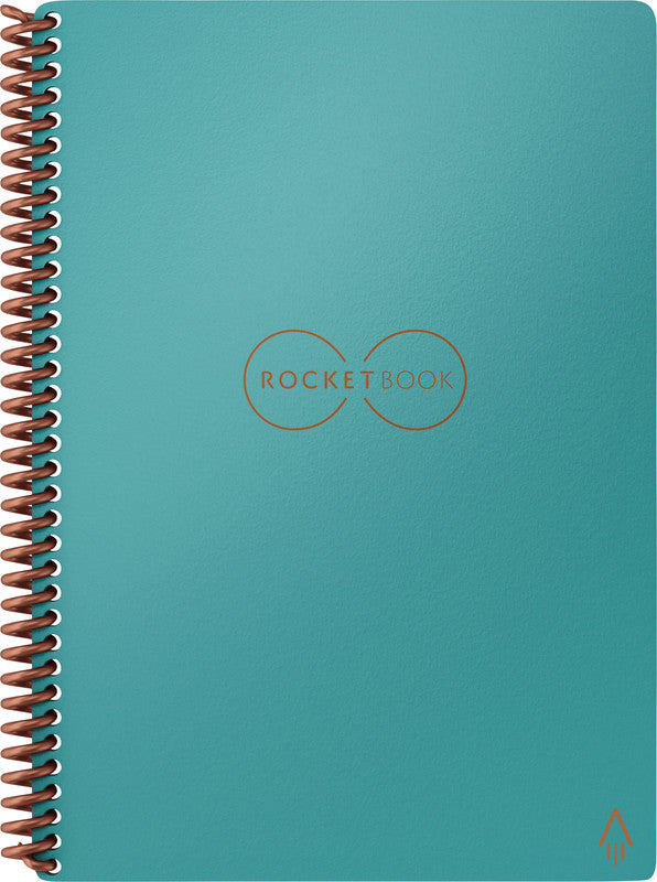 Rocketbook Spiralbuch, Spiralbindung, Hardcover, 36 Seiten, 90 g/m² – türkis, für Rocketbook App