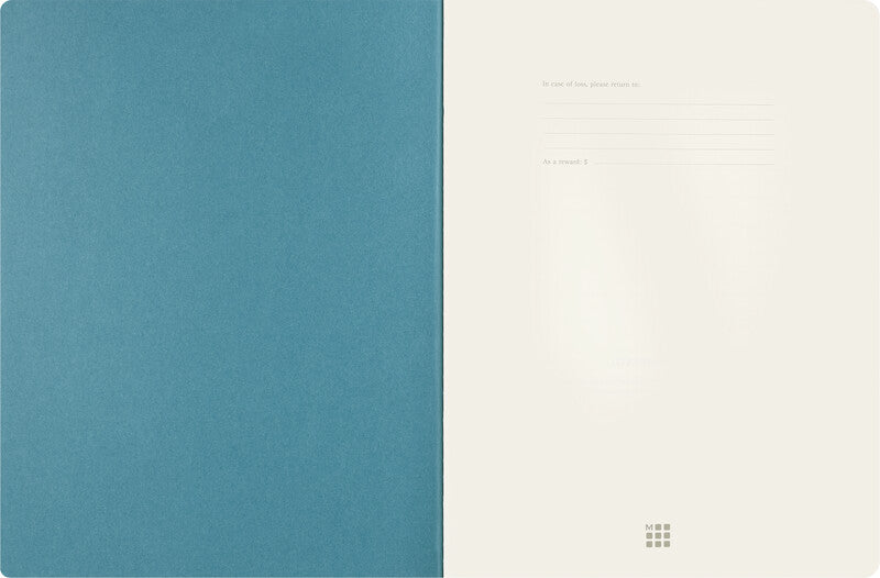 Moleskine Notizheft, 190 × 250 mm, liniert, Fadenheftung, Karton, 70 g/m² – blau
