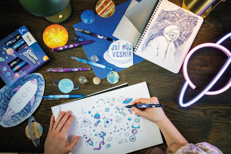 Pilot FriXion Ball Cosmic Dreams – Tintenroller, sortiert, radierbar, Kunststoff, für Linkshänder – 6 Stk.