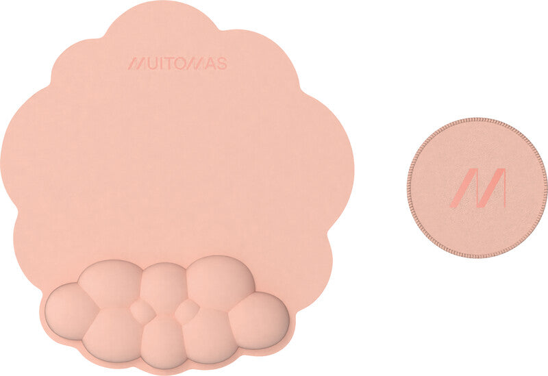 Muitomas MOUSEPADPF – Mauspad mit Handgelenkauflage – Textil – Pfirsich – 270 × 250 mm