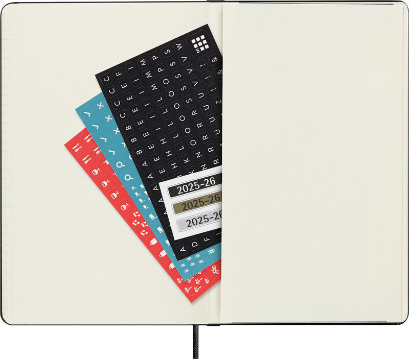 Moleskine Schüleragenda – 1 Woche/1 Seite, gebunden, 13 × 21 cm, 18 Monate Jul–Dez, Englisch, Schwarz, FSC