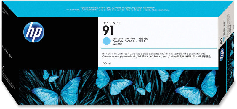 HP Tintenpatrone 91, cyan, 775 ml – für Inkjetdrucker