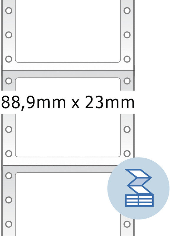HERMA Etiketten (Rolle) 89 × 23 mm – Papier, matt, weiss – permanent haftend – Punktmatrix – (6'000 Stk.)