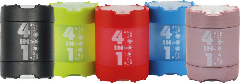 Kum Doppel-Spitzdose – für Ø 7–11 mm – Kunststoff – Grün – Austauschbares Messer – Für Linkshänder – 3er Pack