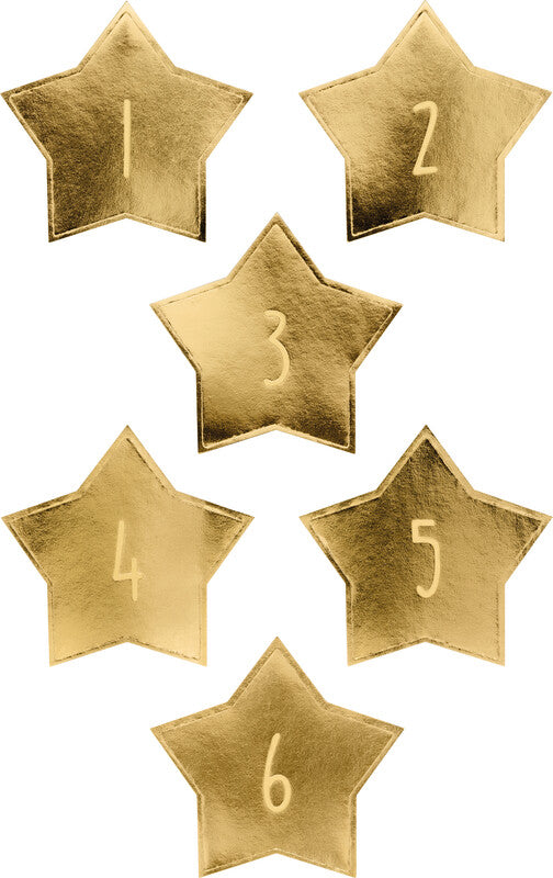 Folia Schmucketiketten, Adventskalender 1–24 – 90 × 140 mm – Gold – 24 Stk.