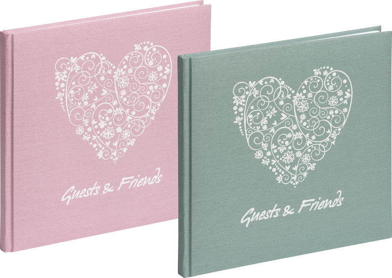Pagna Guests & Friends Gästebuch – 250 × 250 mm – 144 Seiten – gebunden, Stoffeinband, Minze