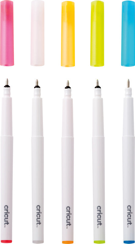 Cricut Explore Gelschreiber 5er Etui – 5 Farben, 1 mm, dokumentenecht – für Cricut Maker & Explore
