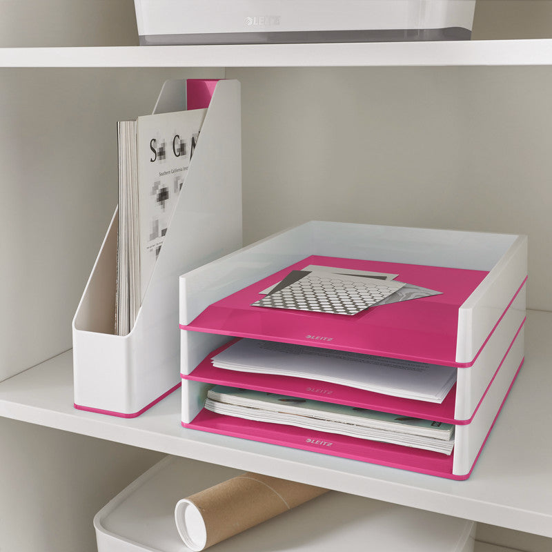 Leitz Briefkorb – Kunststoff, metallisch, pink, Serie 53611023