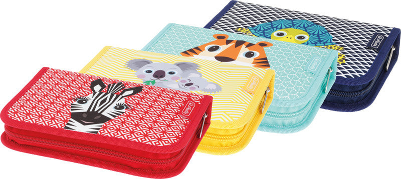 Herlitz Cute Animals Schuletui, gefüllt, 31-teilig – Zebra – Kunststoff – 20,3 × 3,5 × 14,0 cm