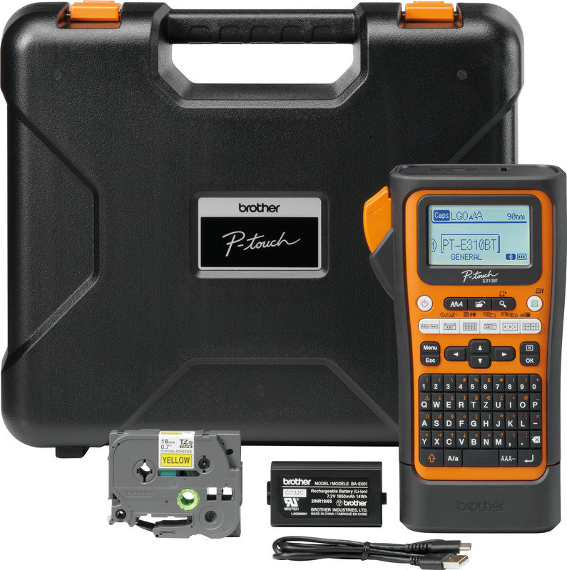 Brother E310BTVP – Beschriftungsgerät für TZe-Bänder 3,5–18 mm, USB, Bluetooth, Auto-Cutter