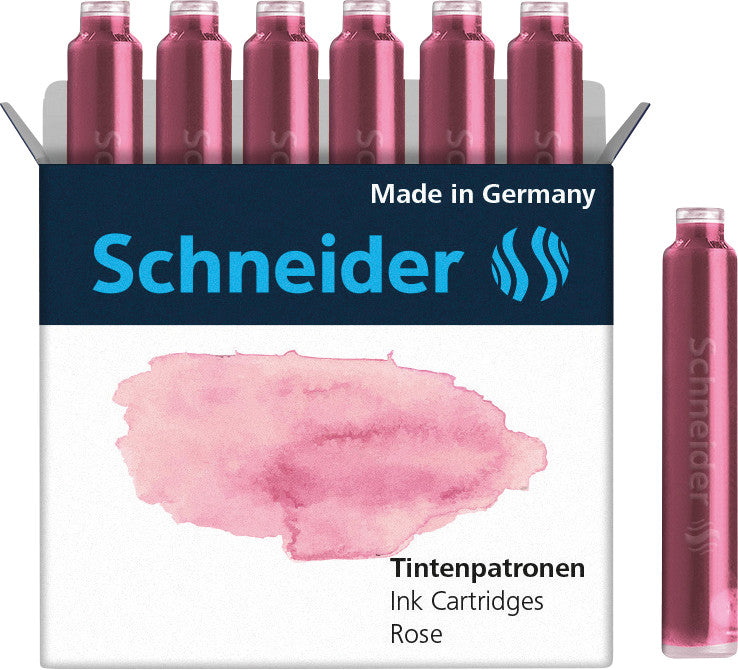 Schneider Schreibgeräte Schneider Tintenpatronen – pink, geruchsarm, 6 Stk.