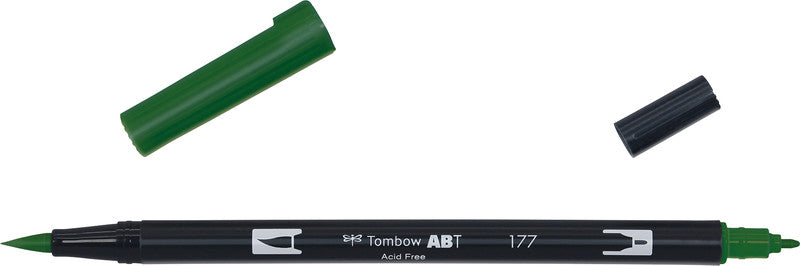 Tombow Brush Pen ABT Dual – Pinselspitze – Dunkeljade – Wasservermalbar