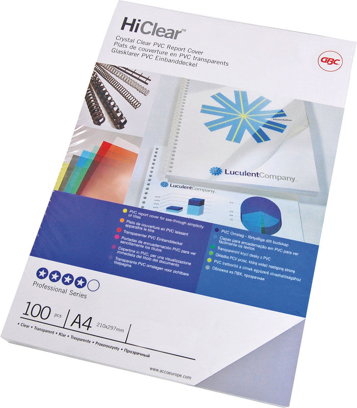 GBC Einbandfolien – transparent, Kunststoff – 100 Stk.