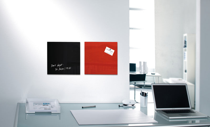 Sigel Whiteboard – 91 × 46 cm, Glas, magnetisch, Wandmontage, inkl. Magnete, Montagesatz