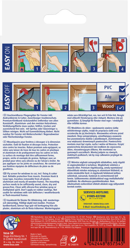 tesa Fliegengitter, faltbar – für Fenster – 130 × 150 cm – Weiss