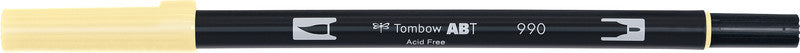 Tombow Brush Pen ABT Dual – Pinselspitze 3-10 mm, Feinspitze 0,3 mm – Light Sand – Wasservermalbar