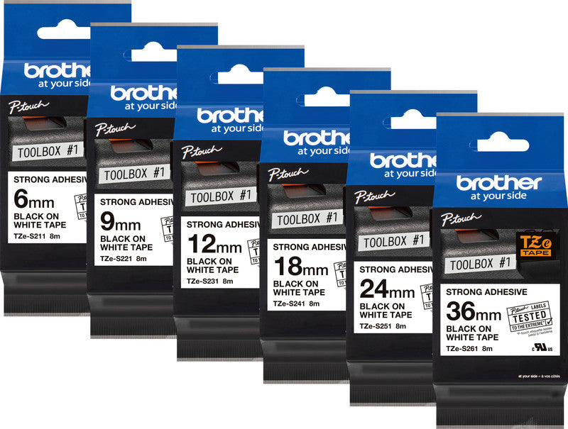 Brother Schriftband – 24 mm × 8 m, weiss, schwarz, TZe