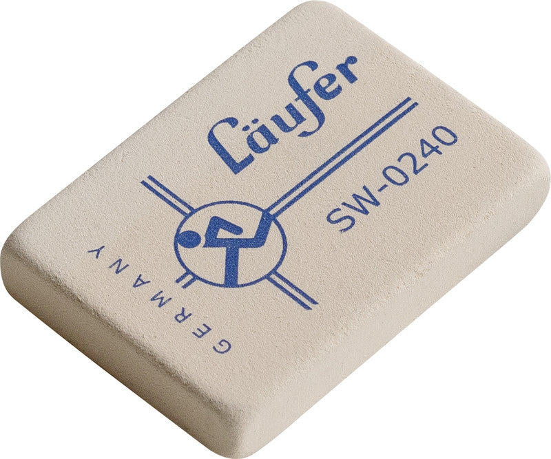 Läufer Radierer – für Bleistifte und Farbstifte – 40 × 7,5 × 28 mm – Kautschuk – weiss – 2er-Pack