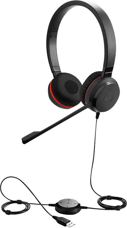 Jabra Evolve 20 – Duo Headset – USB‑A, Rauschunterdrückung, Stummschaltung – Schwarz