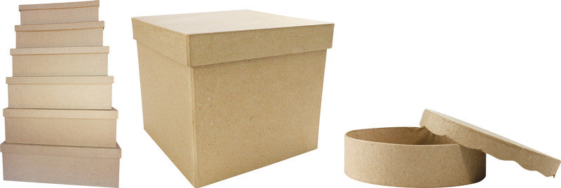 Décopatch Runde Schachtel – braun – 110 × 30 × 110 mm – Pappmaché