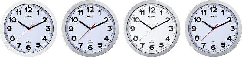 MAUL Step Funk Wanduhr – Ø 30 cm, weiss, Kunststoff