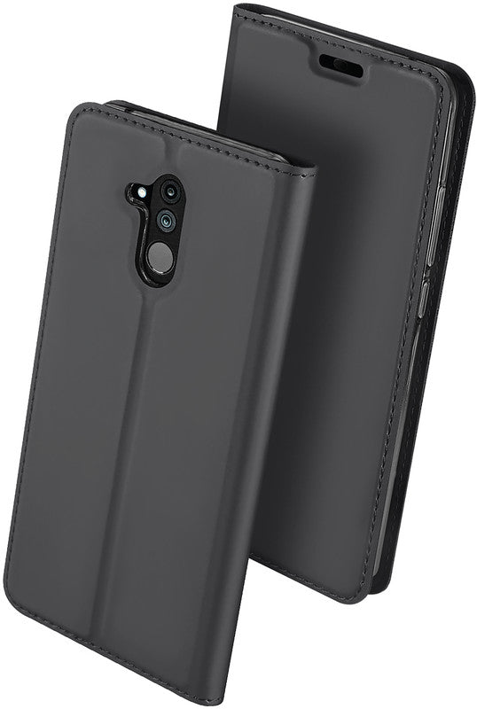 Dux Ducis Booklet-Hülle – für Huawei Mate 20 lite – dunkelgrau – mit Kartenfach, Magnetverschluss