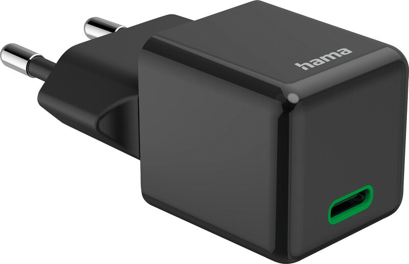 Hama 00201985 USB-Ladegerät 25 W – USB-C×1 – PD 3.0, QC 3.0 – EU-Stecker (Typ C) – Schwarz