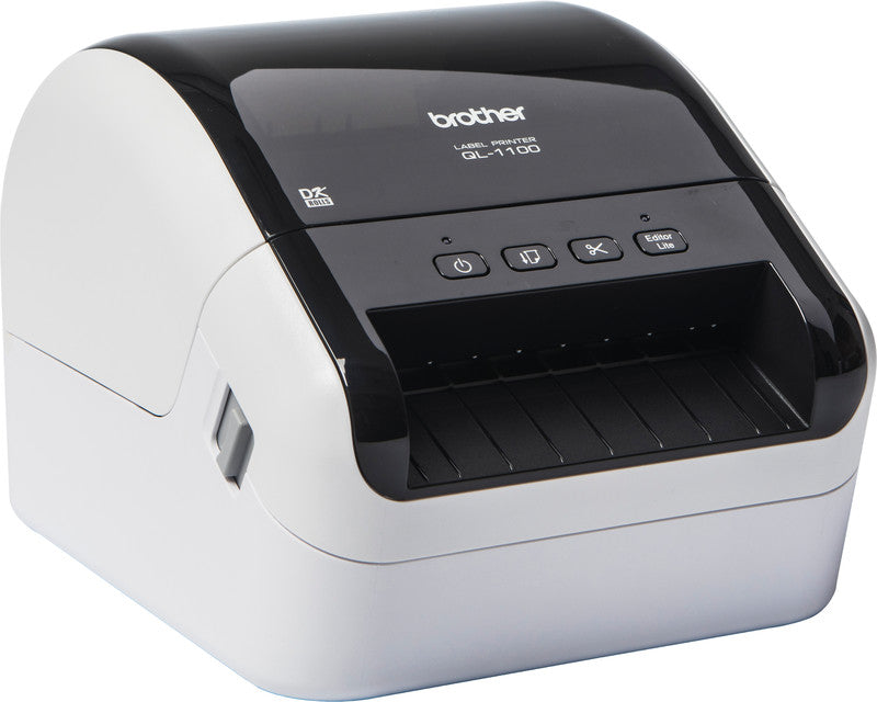 Brother QL-1100c – Etikettendrucker, Thermodirekt, USB, 300 dpi, 110 mm/s, für DK-Rollen bis 101,6 mm