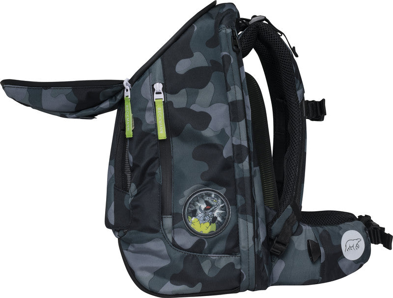 Beckmann Schulrucksack Active Air Flx – Camo Rex – mit Leuchteffekt – recycelte Materialien