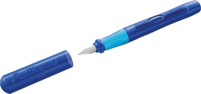 Pelikano junior – L Feder – für Linkshänder – blau – Patronen