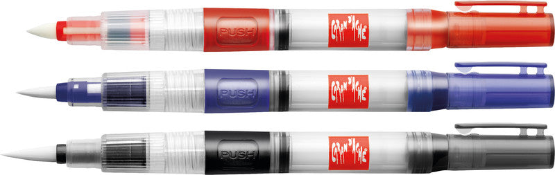 Caran d-Ache Caran d'Ache Aquarellpinsel – Rot, Synthetik, Länge 140 mm, 1er-Pack, ab 3 J., mit Wassertank, Pumpmechanik