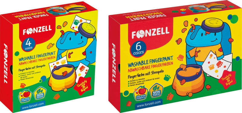 Fonzell Fingerfarben – Set – 4 Farben, sortiert