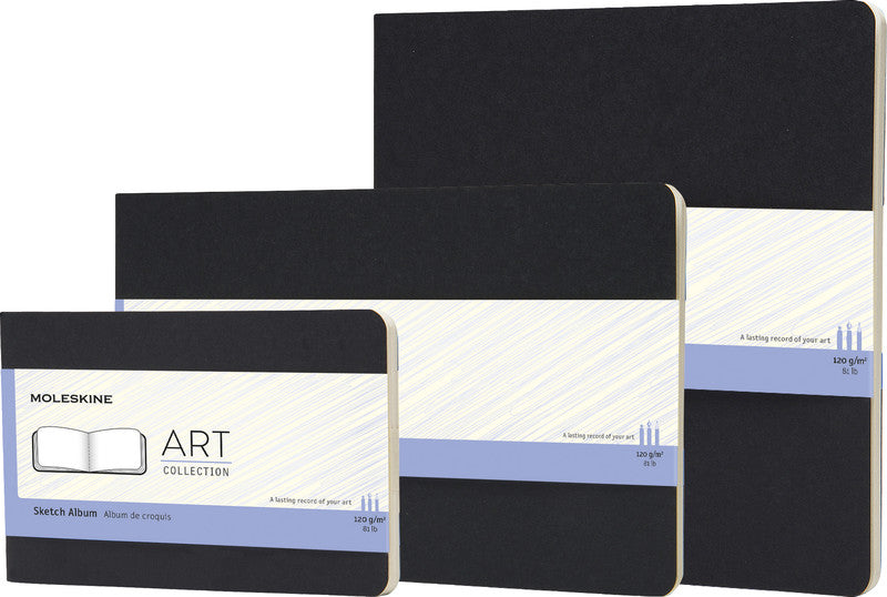 Moleskine Skizzenbuch, 9 × 14 cm, 120 g/m², 72 Seiten, schwarz, säurefrei