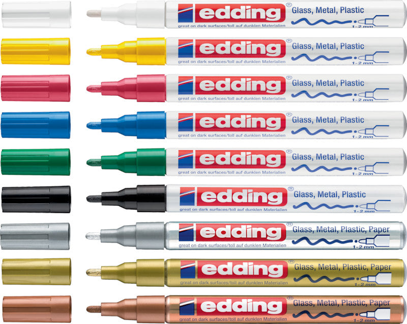 Edding Permanentmarker für dunkle und transparente Materialien – Gelb