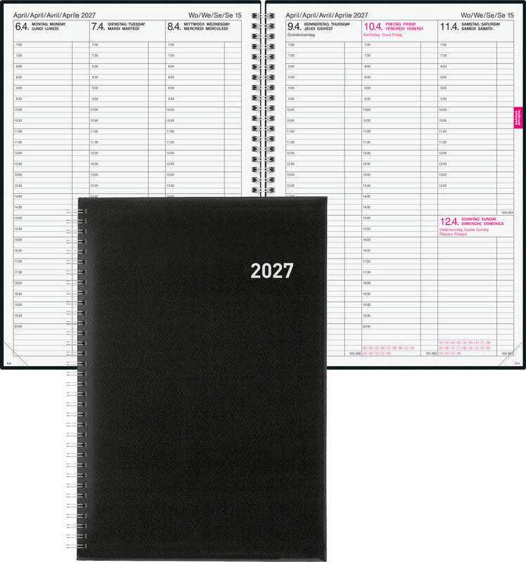 Biella Quarta Agenda – 1 Woche/2 Seiten, gebunden, A4, Jan–Dez, 2026