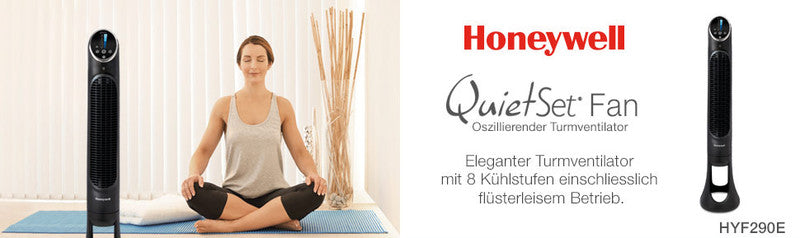 Honeywell Turmventilator QuietSet – 31 W, 8 Stufen, oszillierend, Timer, Fernbedienung, 186,9 m³/h