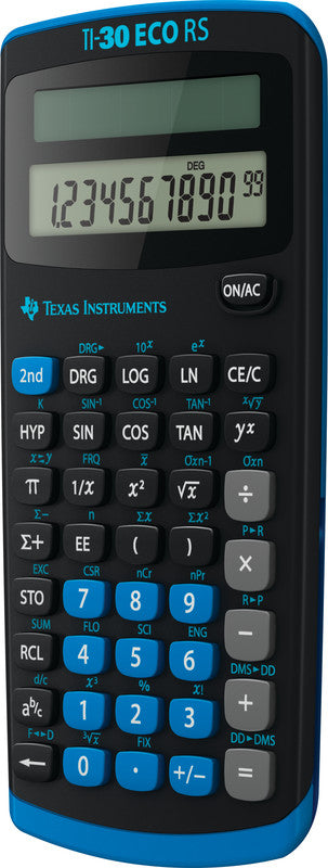 Texas Instruments Taschenrechner TI-30 ECO RS – 10+2-stellig, LCD, Prozent, Solar, Schwarz