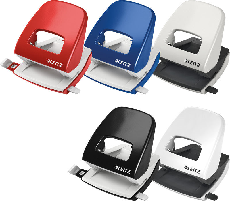 Leitz Bürolocher NeXXt – 2-Loch, Lochabstand 80 mm, 30 Blatt, Ø5,5 mm – Grau – Metall