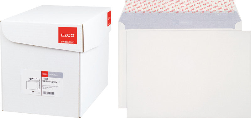 Elco Couvert C4, ohne Fenster, selbstklebend, naturweiss, 120 g/m², mit Innendruck – 250 Stk.