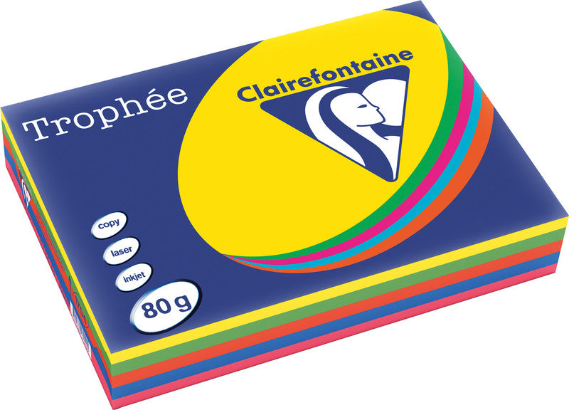 Clairefontaine Kopierpapier – A4, 160 g/m², Kanariengelb – für Drucker und Kopierer – 250 Blatt