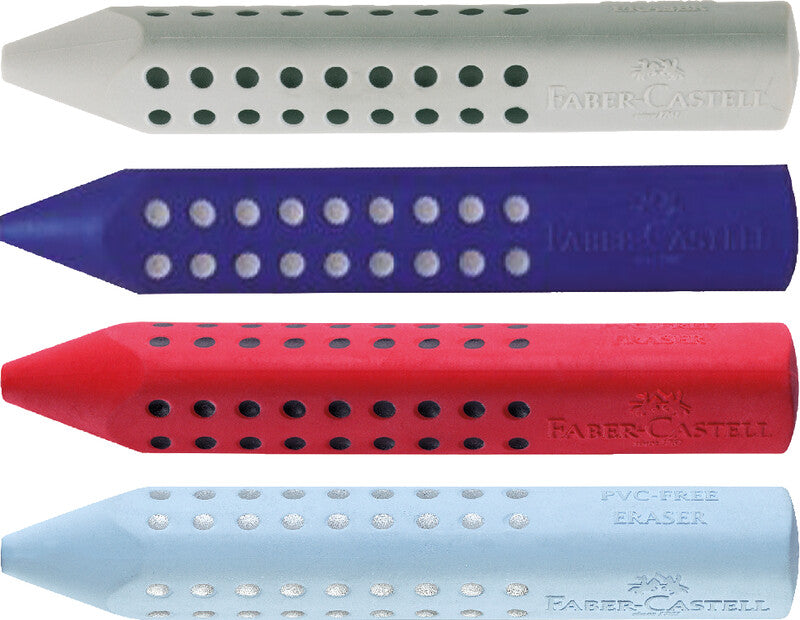 Faber-Castell Radierstift Grip 2001 – für Bleistifte, PVC-frei, schmierfrei, hellblau