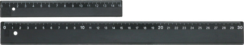Kum Wandtafel-Lineal 15 cm – Kunststoff, schwarz, mit abgerundeten Ecken