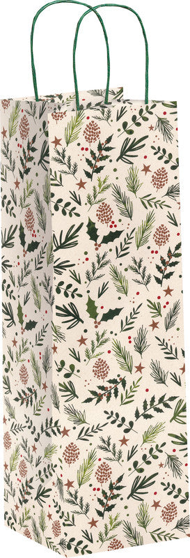 Zoewie Geschenkbox – Natural Christmas – Flaschentüte – für Flaschen – 100 × 360 × 100 mm