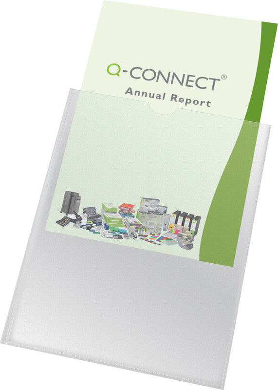 Q-Connect Stecketui A4, blendfrei genarbt, 150 µm, 1 Fach, transparent – 25 Stück