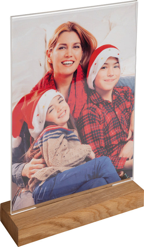 Exacompta Tischaufsteller 85258D – für A5 – 1 Fach – Hochformat – transparent – Acryl/Eiche
