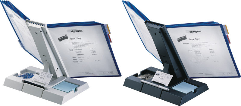 Styro FOLDER Sichttafelsystem Tischständer – für A4, 10 Fächer, Anthrazit, Kunststoff, 300×195×350 mm
