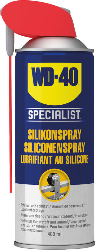WD-40 Silikonspray – transparent, wasserfest, für Silikon, 400 ml, −35 bis +200 °C