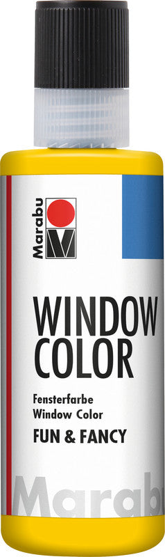 Marabu Fun & Fancy – Fenstermalfarbe – Gelb, 80 ml, für Glas & Porzellan